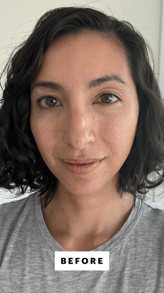 Pai before applying the Laura Mercier Secret Camouflage Complexion Perfector
